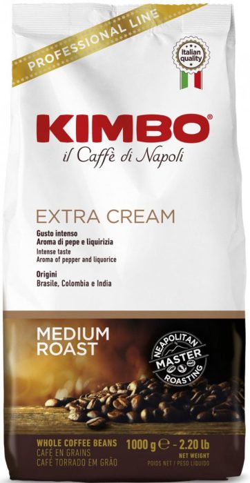Kimbo Espresso Bar Extra Cream blend of coffee beans image.